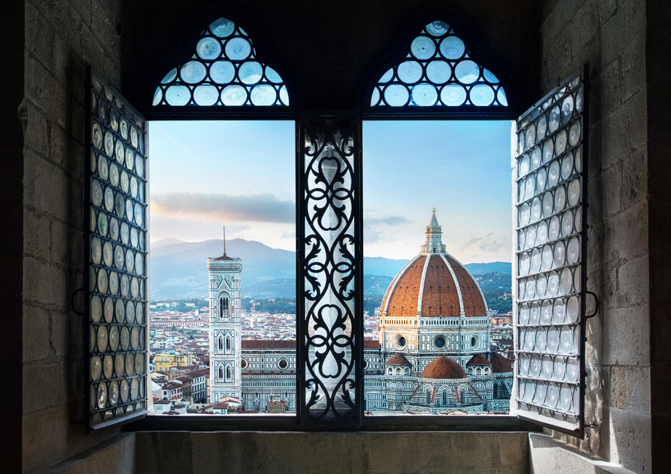  Fenêtre ouverte sur la Cathédrale de Florence et le Dôme de Brunelleschi - Grazie Gigi