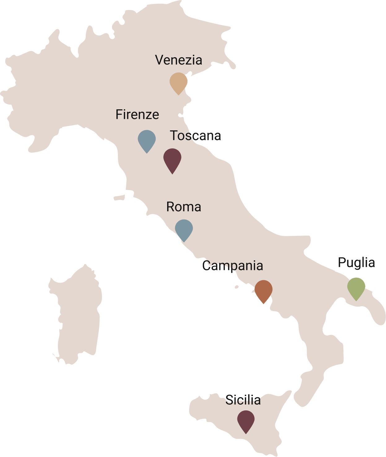 Mappa dell'Italia